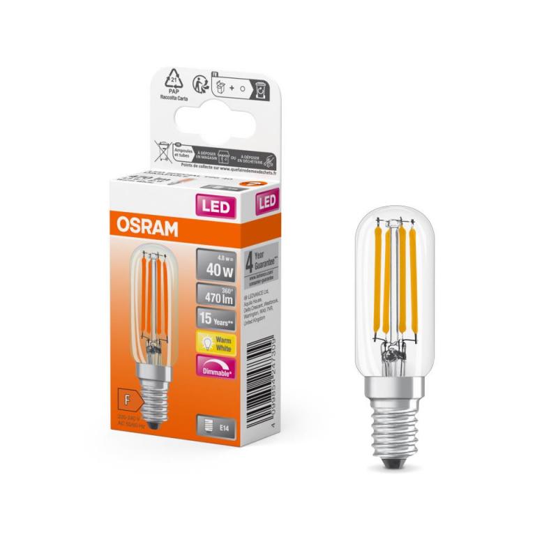 OSRAM E14 LED SPECIAL T26 Lampe klar 4,8W wie 40W dimmbares warmweißes Licht